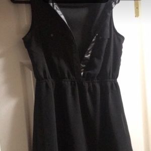black dress with leather color
